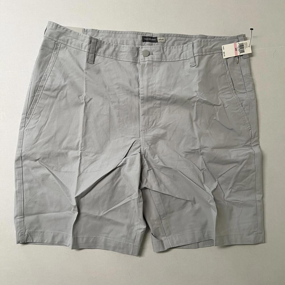 Van Heusen Men's Casual Shorts - Size 40x9.5 - Light Gray